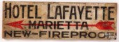 PAINTED PINE TRADE SIGN, 19TH