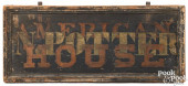 PAINTED PINE TRADE SIGN, EARLY