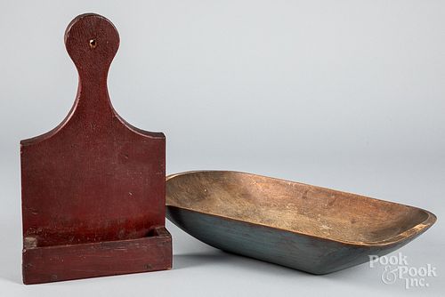 PAINTED PINE TRENCHER, 19TH