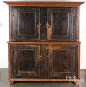 PAINTED PINE TWO-PART CUPBOARD