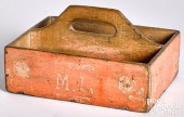 PAINTED PINE UTENSIL TRAY, 19T