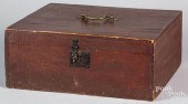 PAINTED PINE VALUABLES BOX, 19