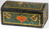PAINTED PINE VALUABLES BOX<br>