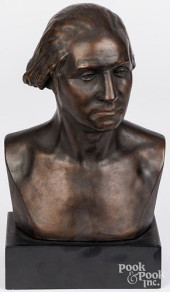PAINTED PLASTER BRONZED BUST O