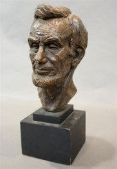 PAINTED PLASTER BUST OF ABRAHA