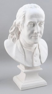 PAINTED PLASTER BUST OF BENJAM
