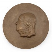 PAINTED PLASTER BUST OF BENJAM
