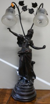 PAINTED PLASTER FIGURAL NEWEL