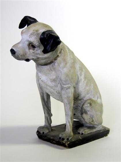 Painted plaster figure of Nipper,
