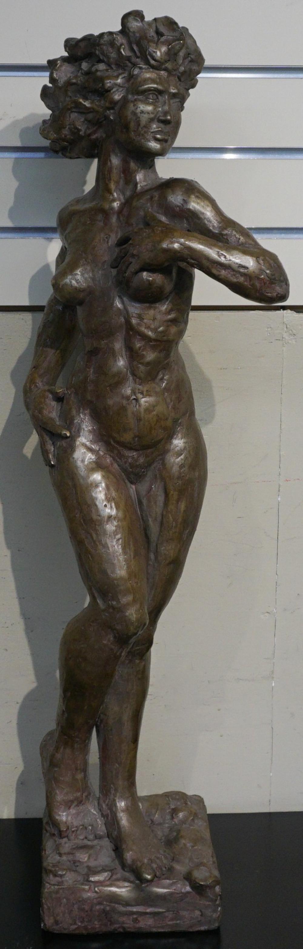 PAINTED PLASTER OF A FEMALE NUDE,