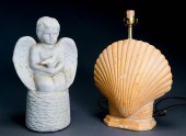 PAINTED PLASTER SCALLOP SHELL-