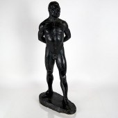 PAINTED PLASTER STATUE OF A ST