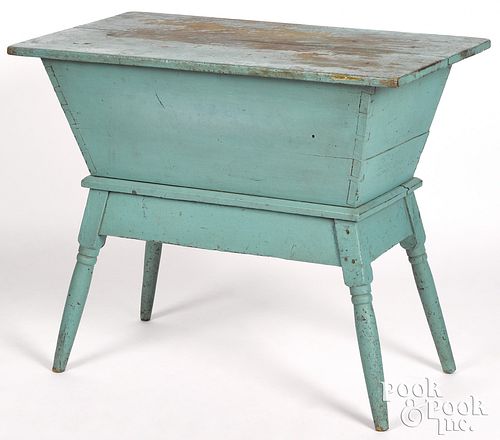 PAINTED POPLAR DOUGHBOX TABLE, 19TH