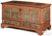 PAINTED POPLAR DOWER CHEST, DA