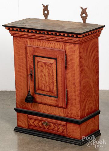 PAINTED POPLAR HANGING CUPBOARD,