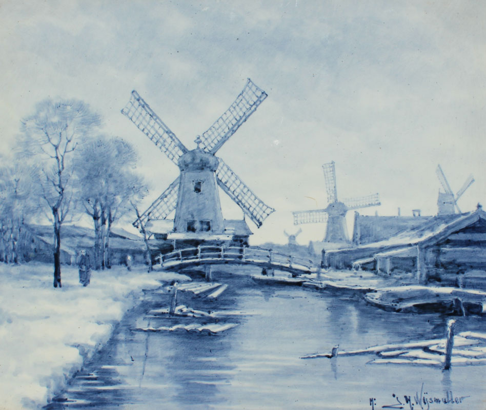 PAINTED PORCELAIN PLAQUE DUTCH