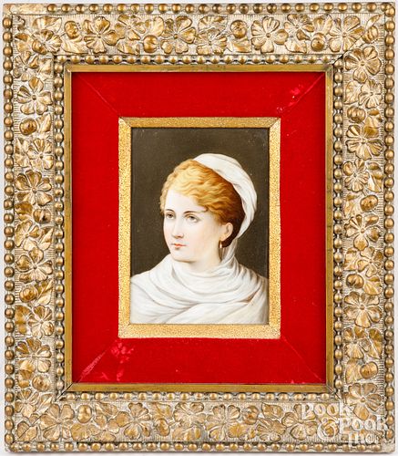 PAINTED PORCELAIN PLAQUE WITH