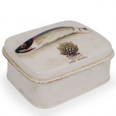 PAINTED PORCELAIN SARDINE BOXD