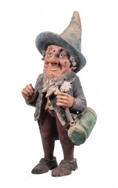 PAINTED POTTERY GARDEN GNOME V