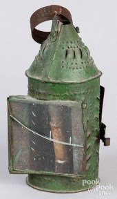 PAINTED PUNCHED TIN CARRY LANT