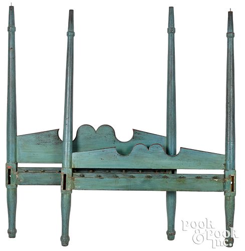 PAINTED ROPE BED, 19TH C.,