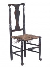PAINTED RUSH SEAT SIDE CHAIR V