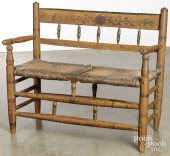 PAINTED RUSH SEAT WAGON SEAT<b