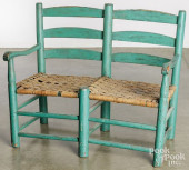 PAINTED RUSH SEAT WAGON SEAT<b