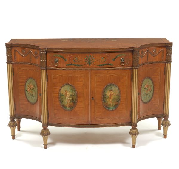 PAINTED SATINWOOD SIDEBOARD WITH