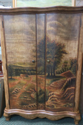 PAINTED SCENIC DOUBLE DOOR ENT