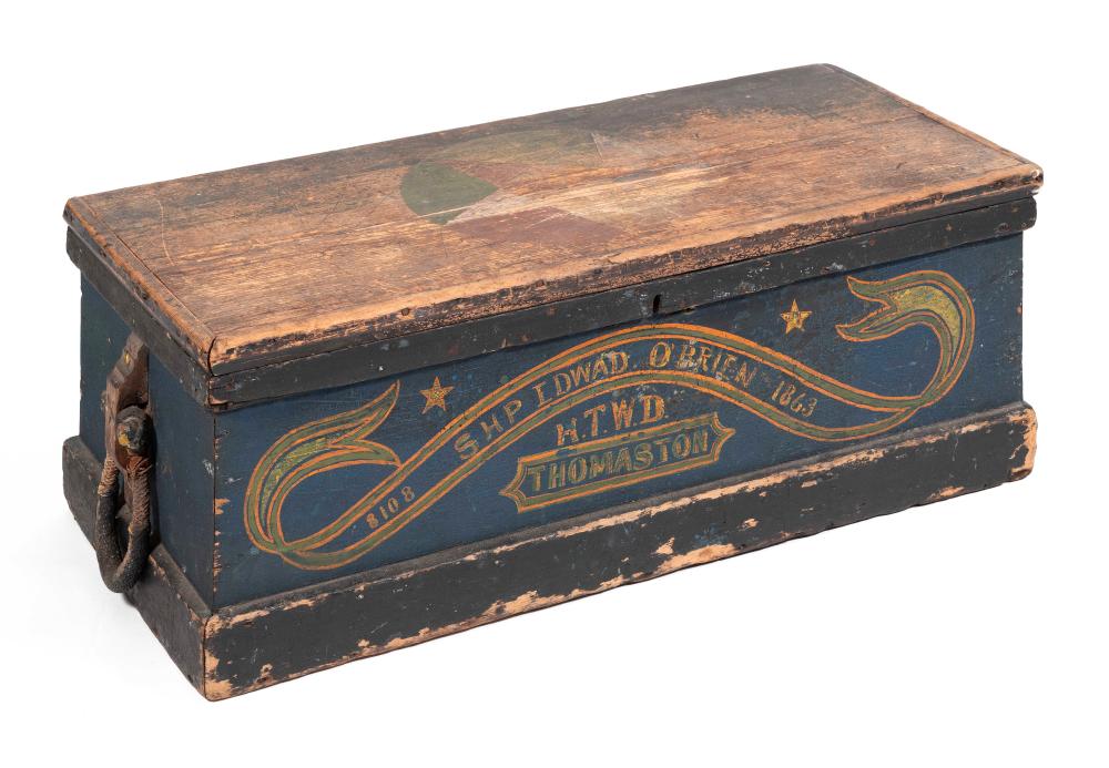PAINTED SEA CHEST MID-19TH