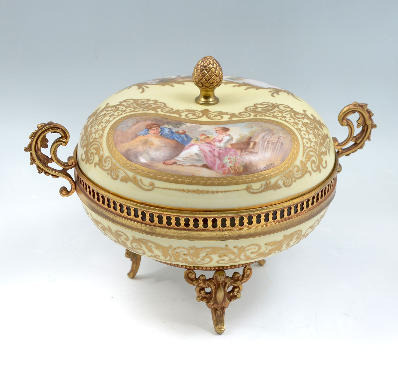 PAINTED SEVRES STYLE PORCELAIN