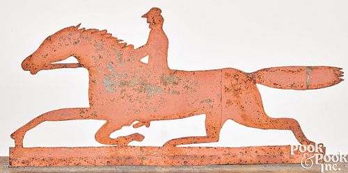 PAINTED SHEET IRON HORSE AND
