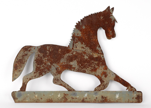 Painted sheet iron horse