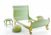 Painted shell-carved sleigh be