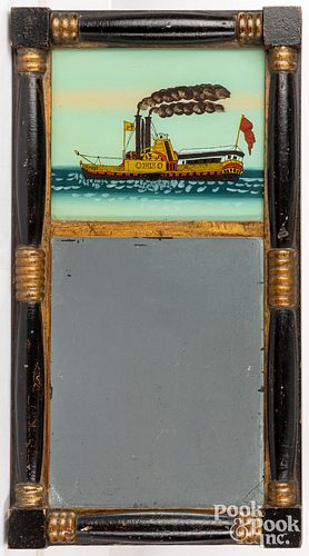 PAINTED SHERATON MIRROR, 19TH