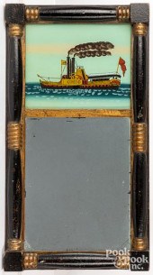 PAINTED SHERATON MIRROR, 19TH