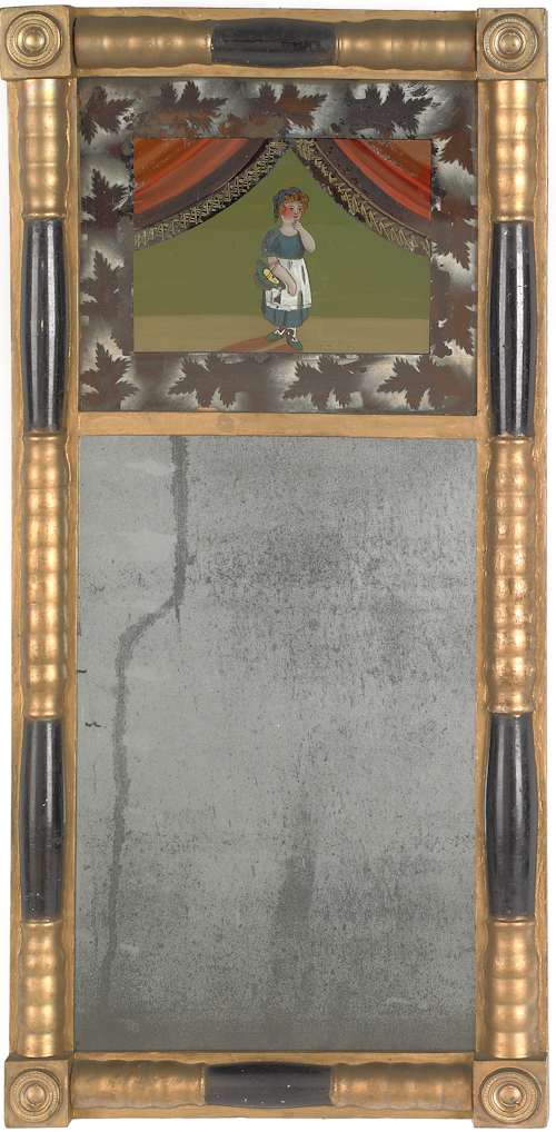 Painted Sheraton mirror early