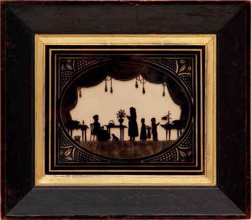 Painted silhouette portraits 19th