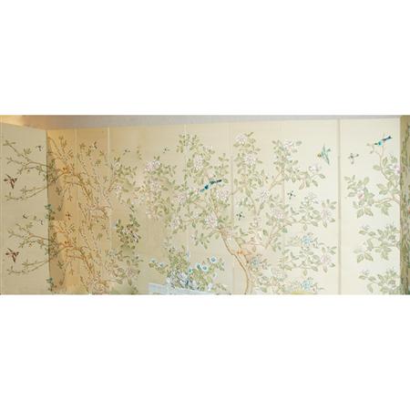Painted Silk Ten-Panel Screen 	 