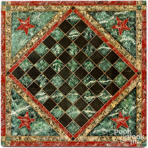 PAINTED SLATE GAMEBOARD, 19TH