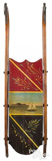 PAINTED SLED, DECORATED WITH A