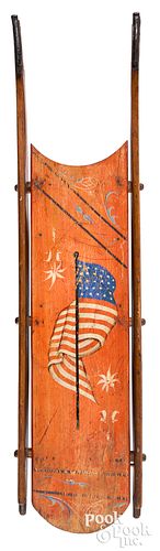 PAINTED SLED, DECORATED WITH THE