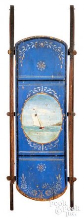 PAINTED SLED, WITH SAILBOATPai