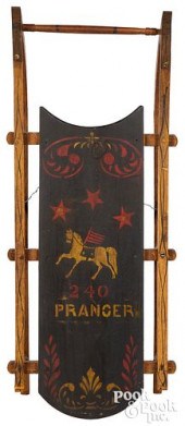 PAINTED SLED, WITH STARS AND H