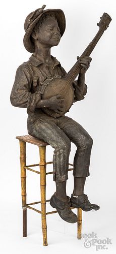 PAINTED SPELTER FIGURE OF AN