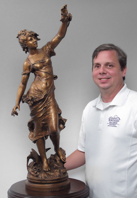 PAINTED SPELTER SCULPTURE OF A