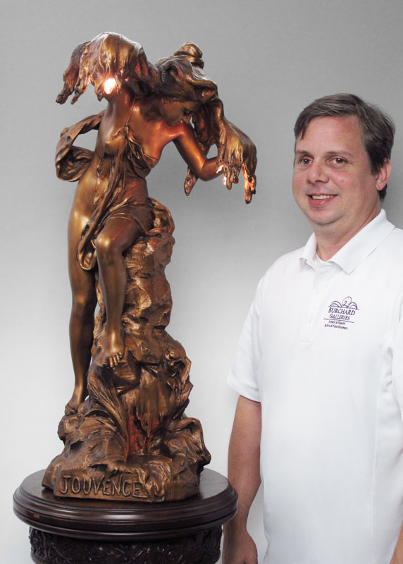 PAINTED SPELTER SCULPTURE TITLED