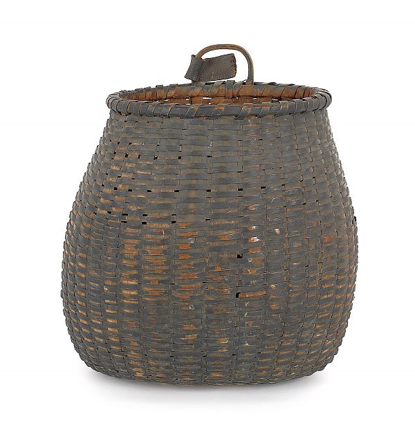Painted splint pack basket ca. 1900