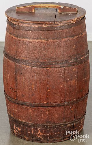 PAINTED STAVED BARRELPainted staved
